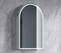 ARCH LED Shaving Cabinet – Arched Mirror with Soft Closing Door in Natural Timber or Matt White