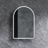 ARCH LED Shaving Cabinet – Arched Mirror with Soft Closing Door in Natural Timber or Matt White