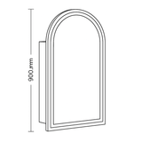 ARCH LED Shaving Cabinet – Arched Mirror with Soft Closing Door in Natural Timber or Matt White