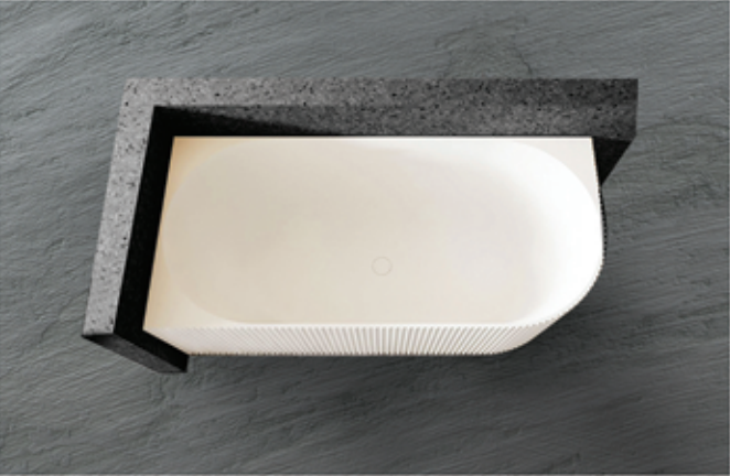 Anika 1700mm Back-to-Wall Freestanding Bath – Elegant Fluted Acrylic Tub