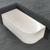 Anika 1500mm Back-to-Wall Freestanding Bath – Contemporary Fluted Acrylic Tub