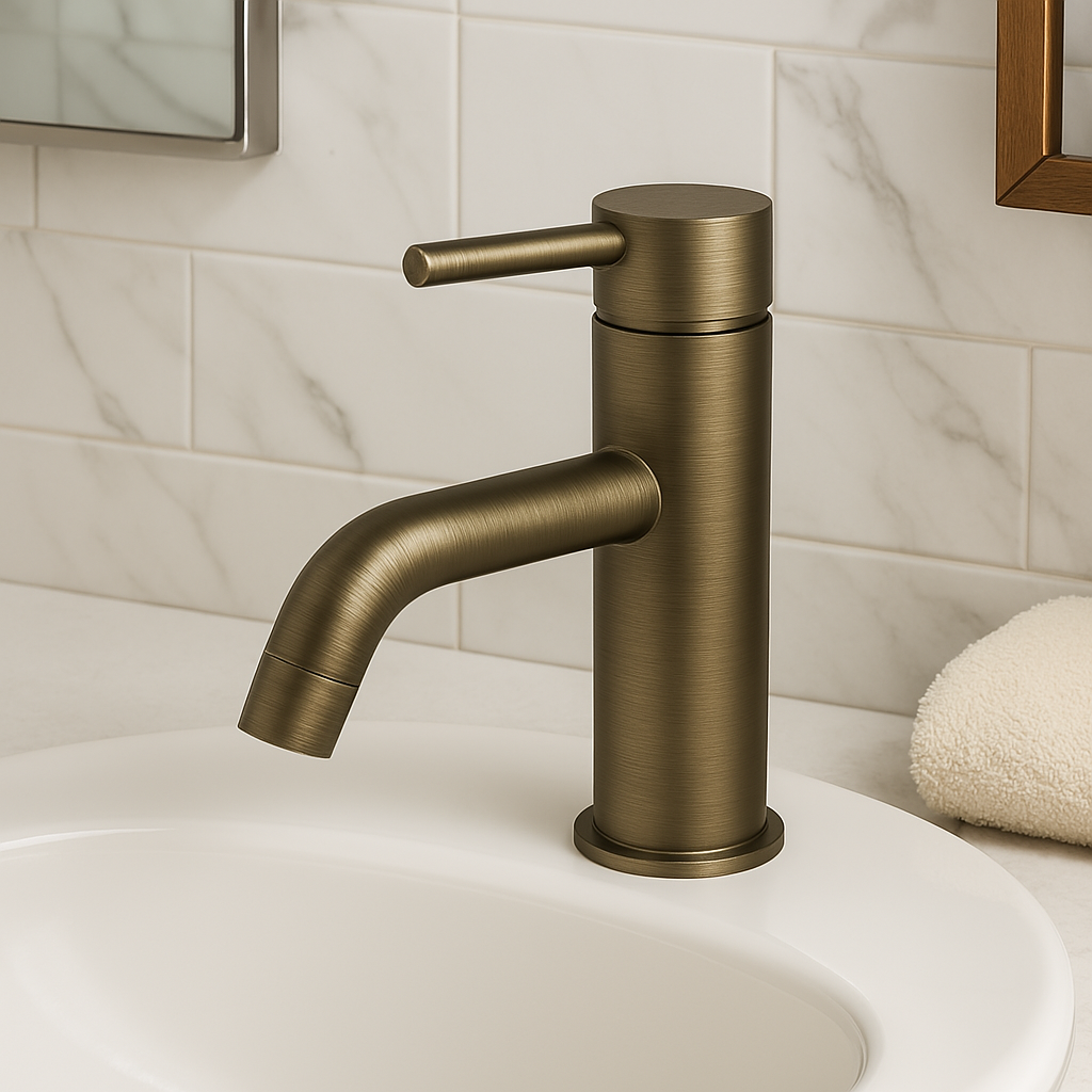 Seville Antique Brass Basin Mixer