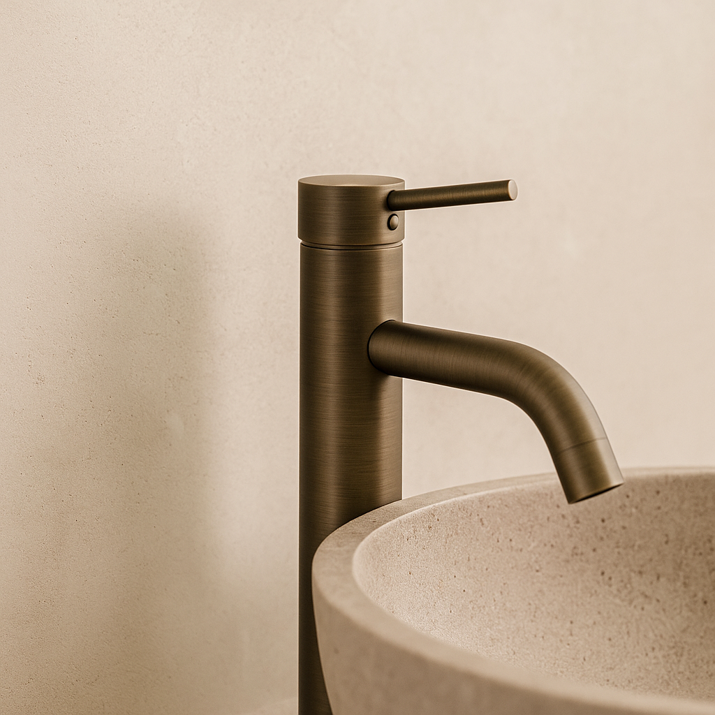 Seville Antique Brass Basin Mixer