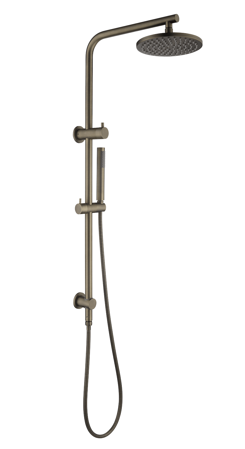 Seville Antique Brass Dual Shower Unit with Diverter