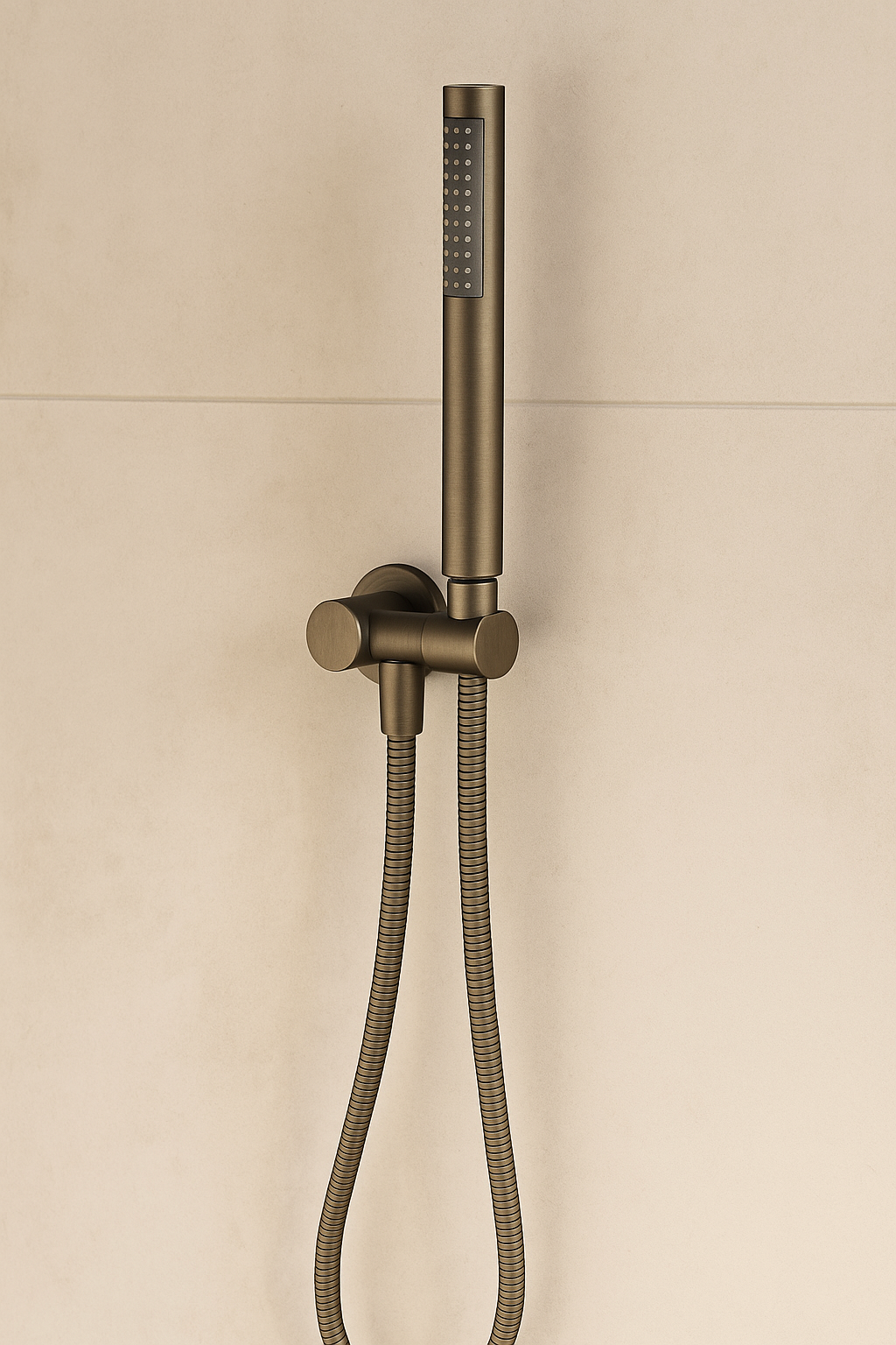 Seville Antique Brass Shower Handpiece on Bracket