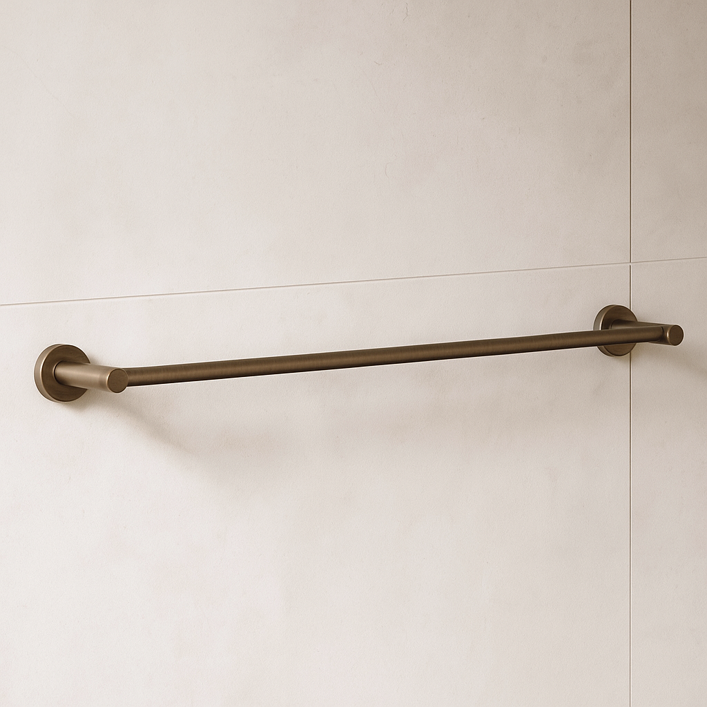 Seville Antique Brass Single Towel Rail 600mm