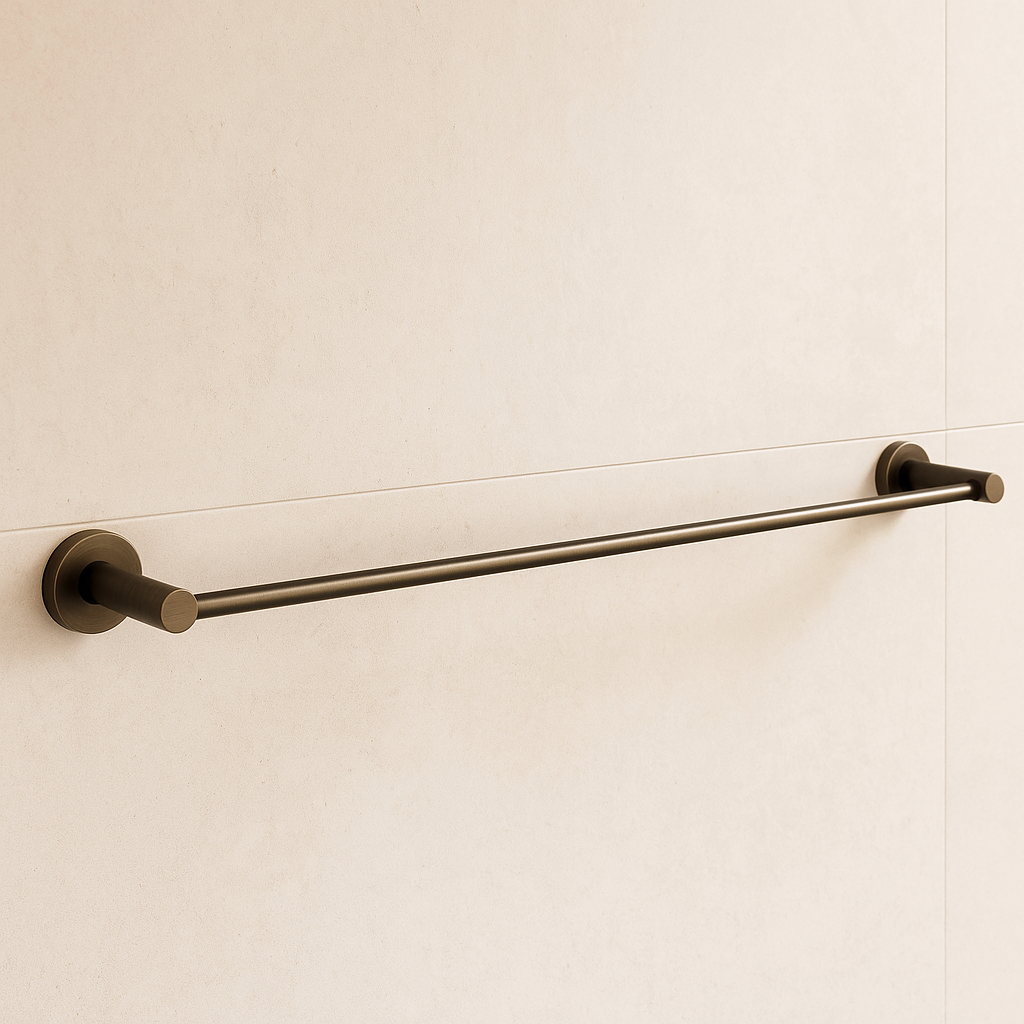 Seville Antique Brass Single Towel Rail 750mm