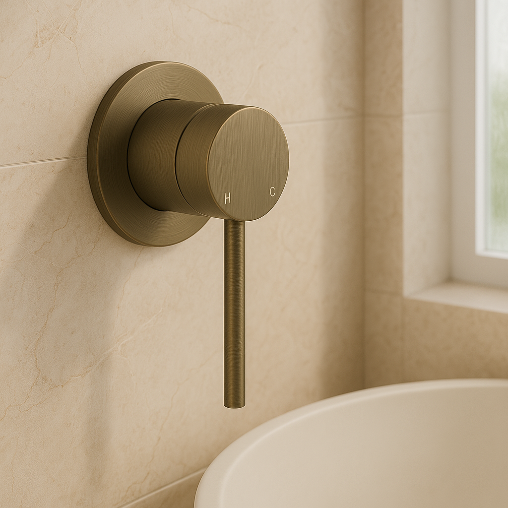 Seville Antique Brass Wall Mixer 64mm