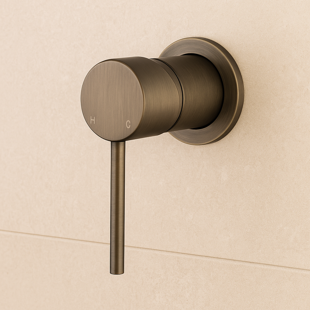 Seville Antique Brass Wall Mixer 64mm