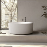 Arcadia-150 Freestanding Acrylic Round Bath – 1500mm Gloss White Textured Tub