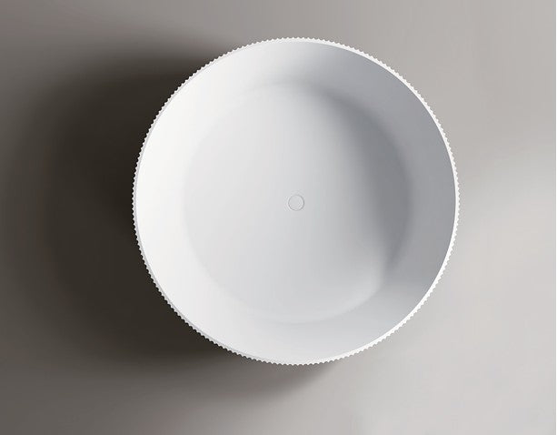 Arcadia-150 Freestanding Acrylic Round Bath – 1500mm Gloss White Textured Tub