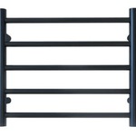 CNT-5R Black 5 Round Bars Non-Heated Towel Rack – Modern Bathroom Storage Solution