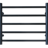 CNT-5R Black 5 Round Bars Non-Heated Towel Rack – Modern Bathroom Storage Solution