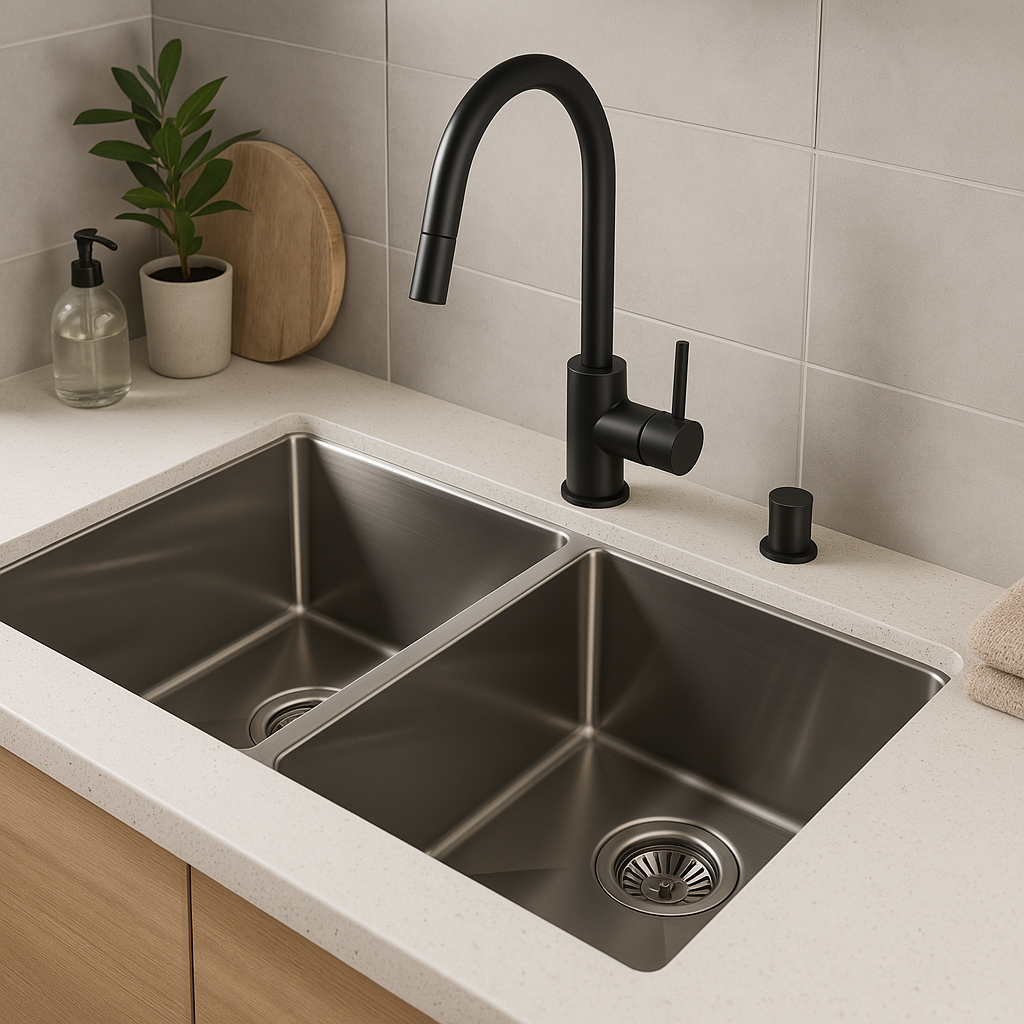 Onix Black Double Bowl Sink