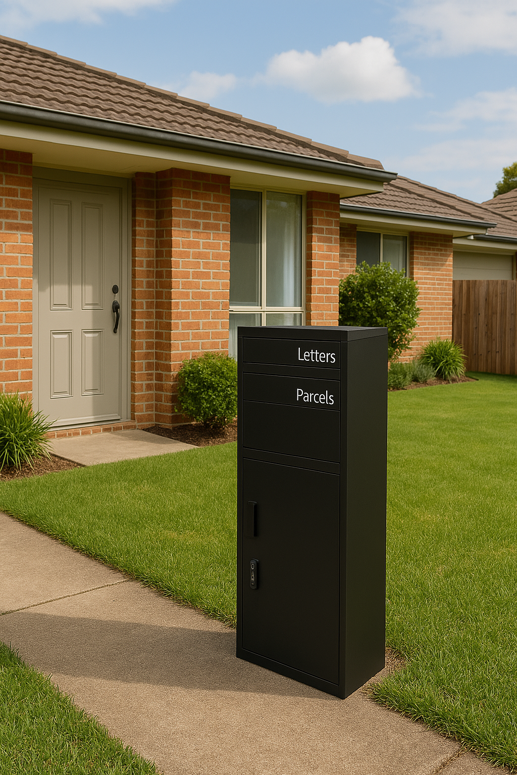 Onix Black Parcel Letterbox with Lock - Mail & Package Drop Box
