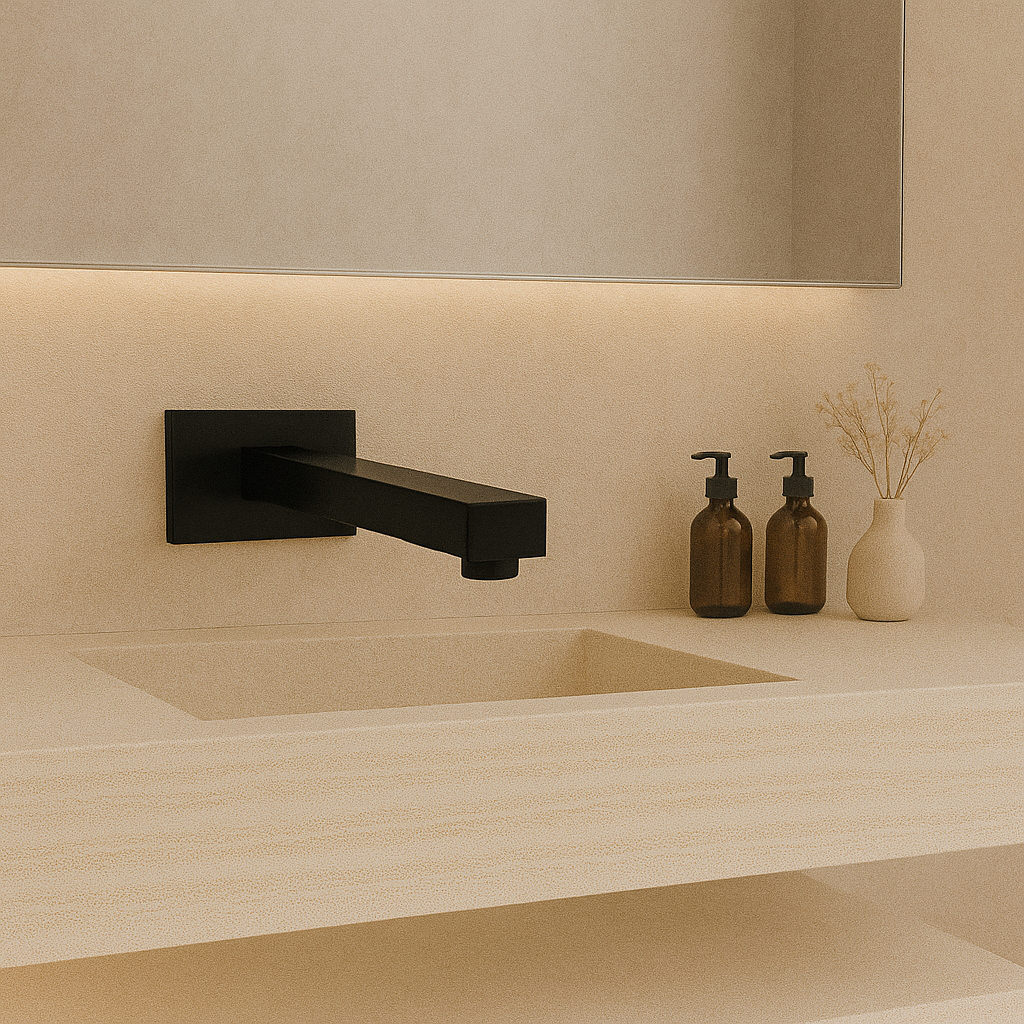 Onix Black Rectangular Bath Spout