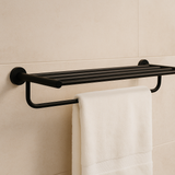 Black Round Bath Towel Shelf