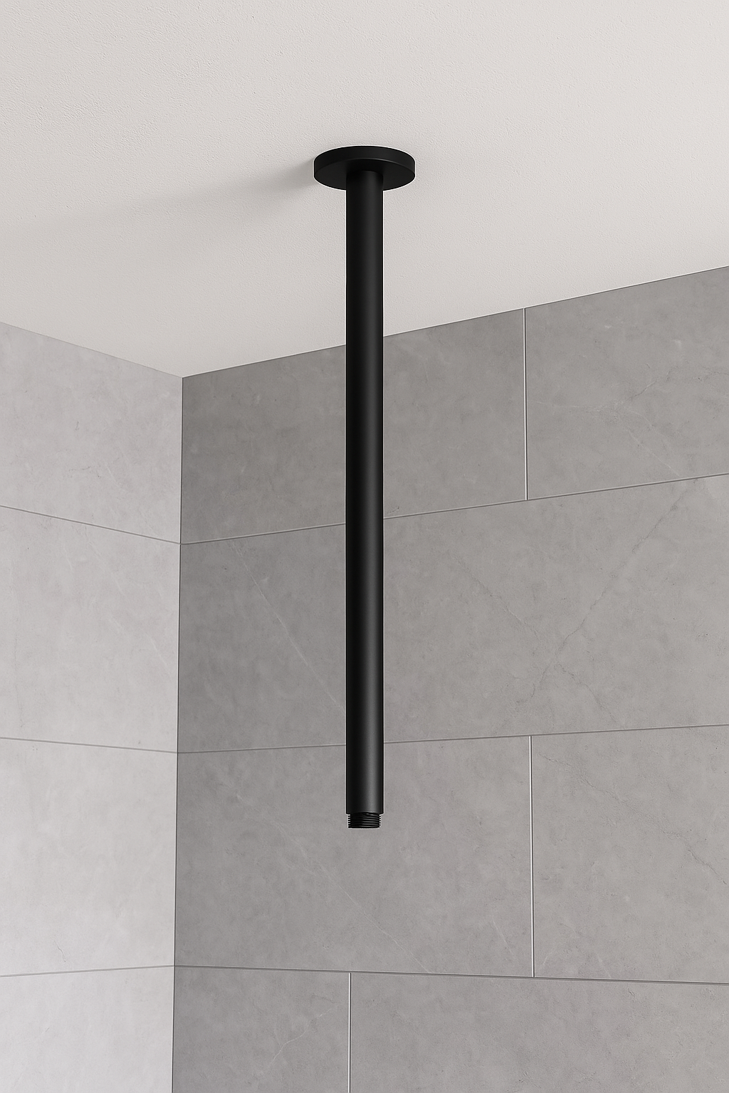 Onix Black Round Ceiling Shower Arm