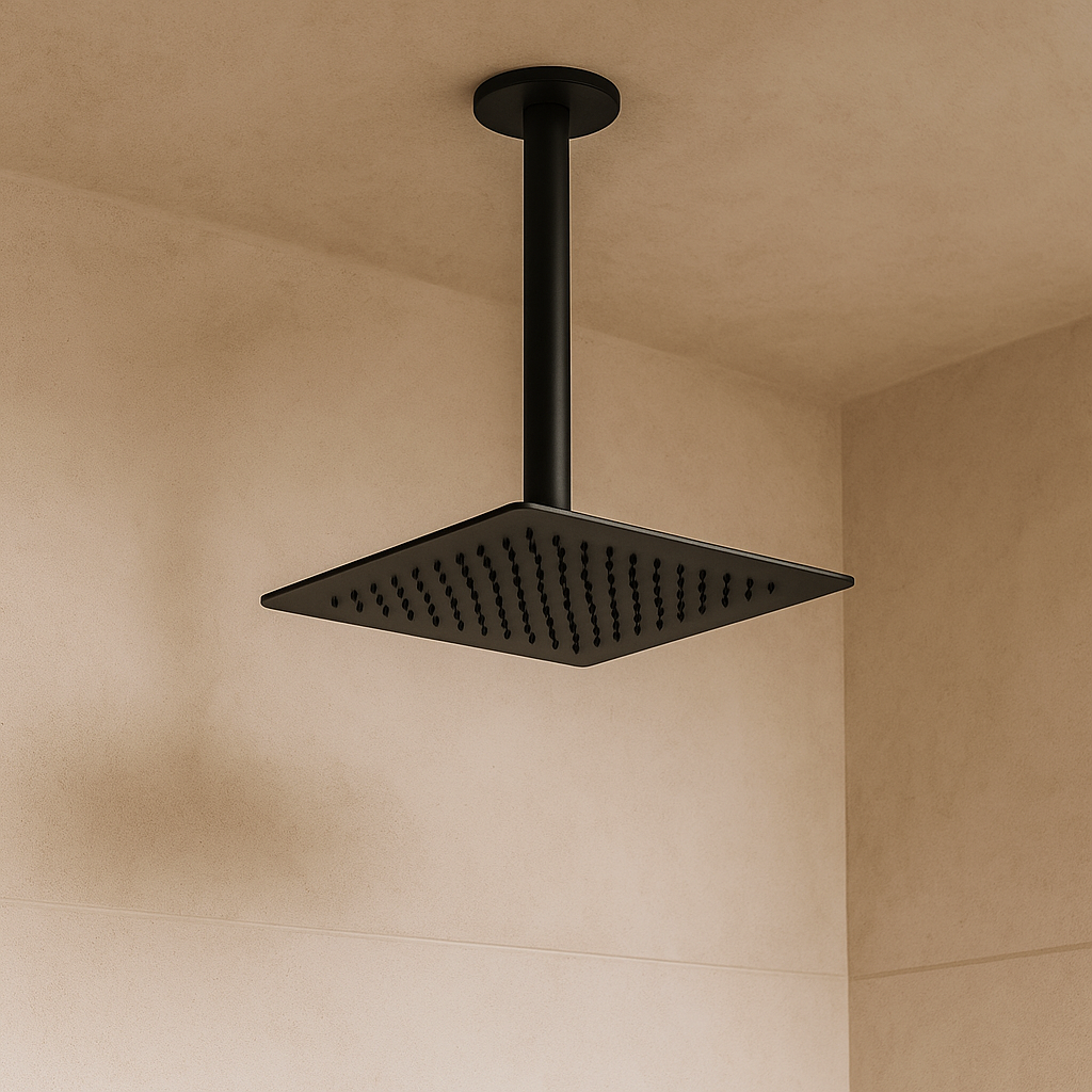 Onix Black Round Ceiling Shower Arm