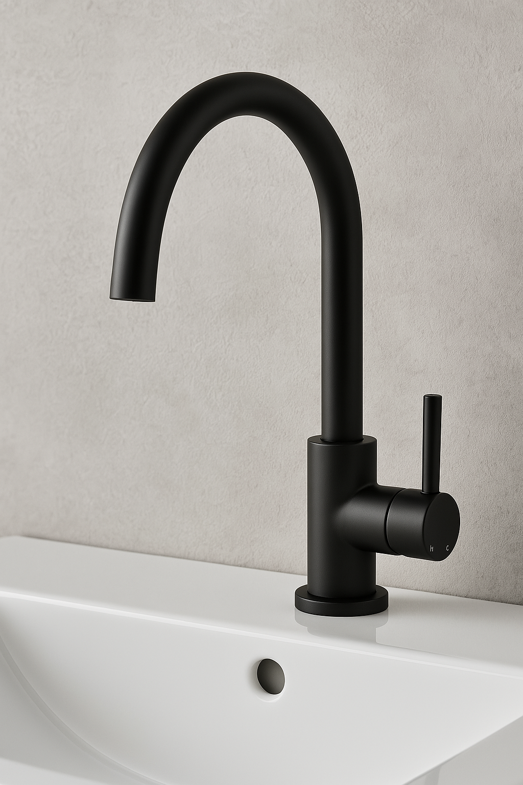 Onix Black Round Kitchen Mixer