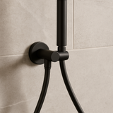 Black Round Shower Unit on Bracket