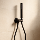 Black Round Shower Unit on Bracket