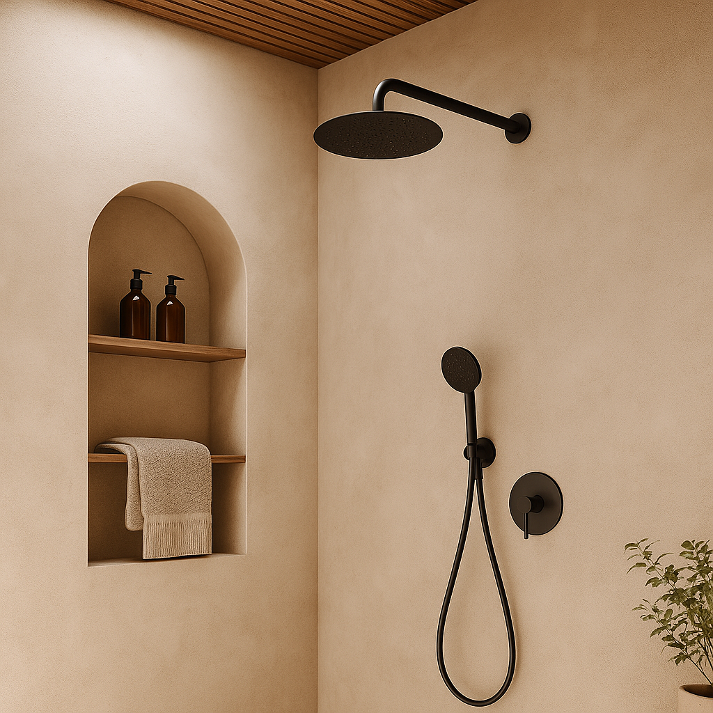 200 Solid brass Onix Black Round Shower Head