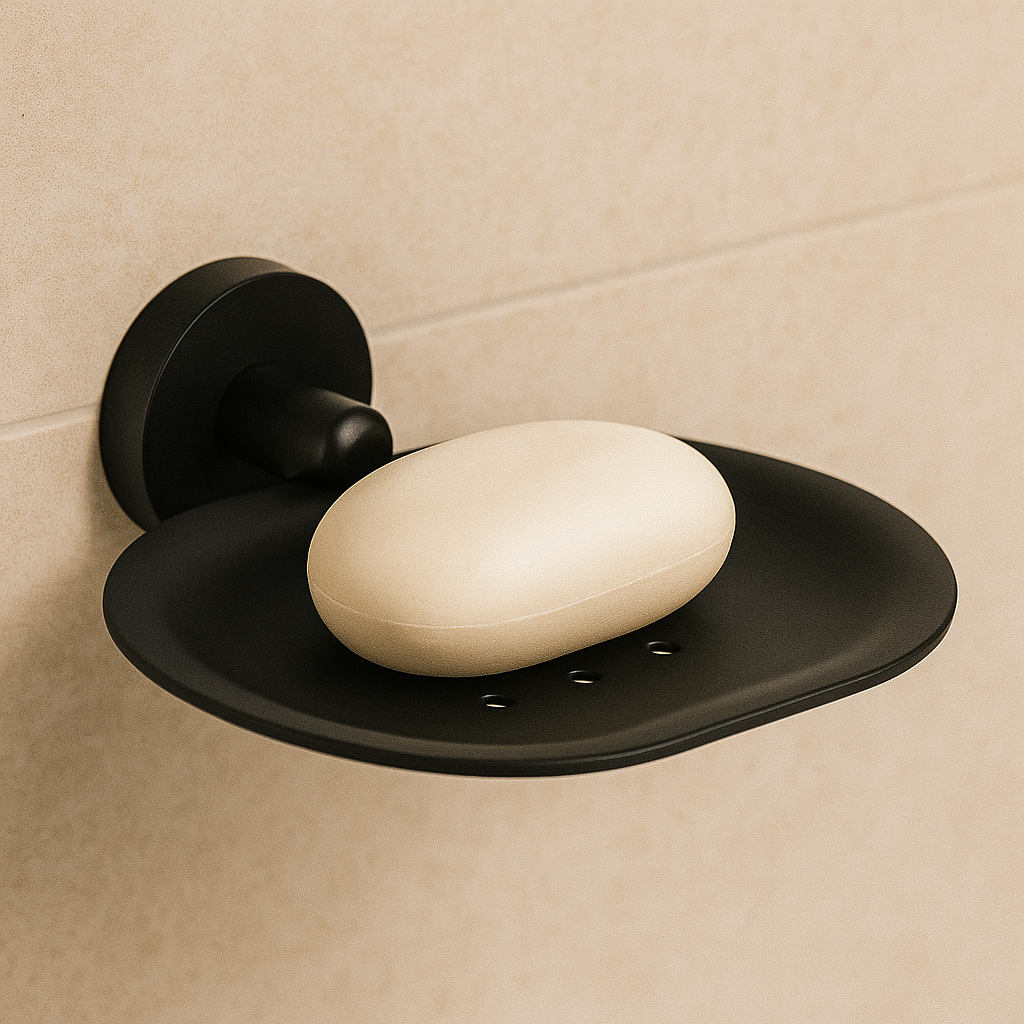 Black Round Soap Tray