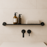 Black Round Stainless Steel Shelf 600*96