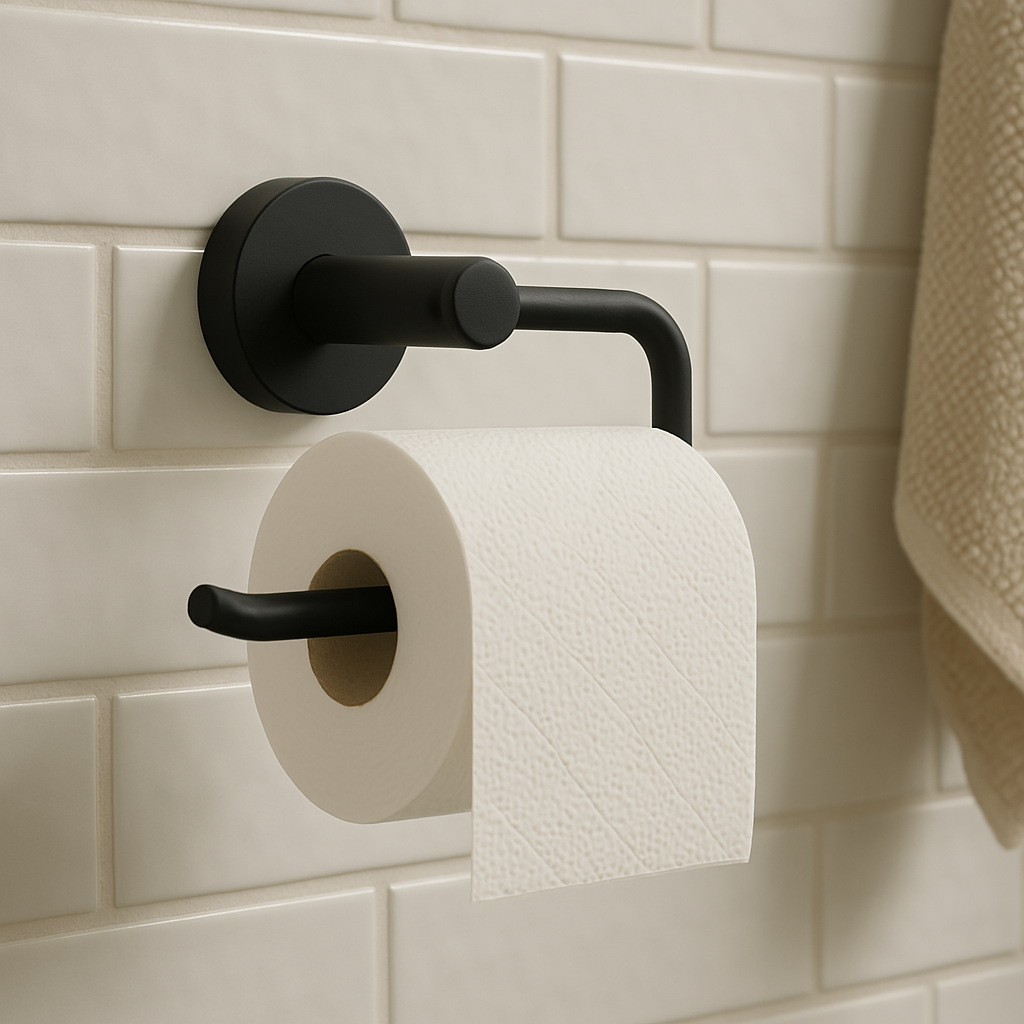 Black Round Toilet Paper Holder