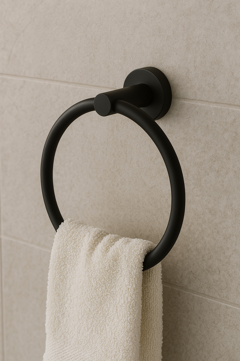Black Round Towel Ring