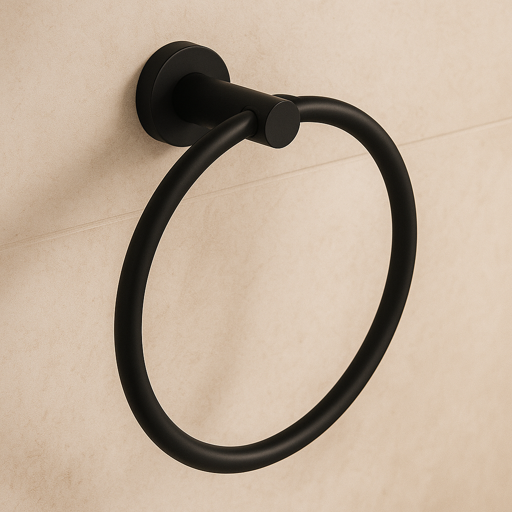 Black Round Towel Ring