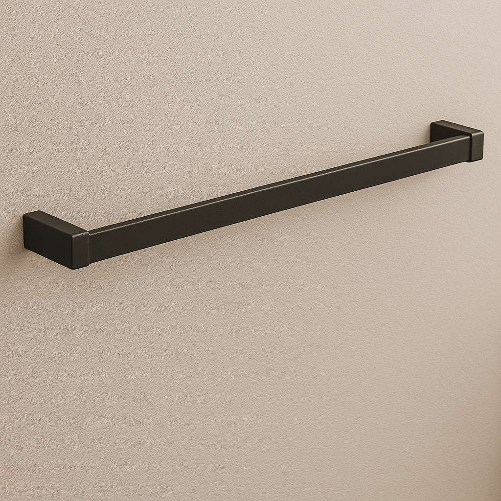 Black Single Towel Rail