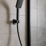Black Square Shower Unit on Bracket