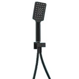 Black Square Shower Unit on Bracket with a handheld showerhead, featuring a modern square design, black matte finish, and 8L/min water flow for an efficient, stylish bathroom upgrade.