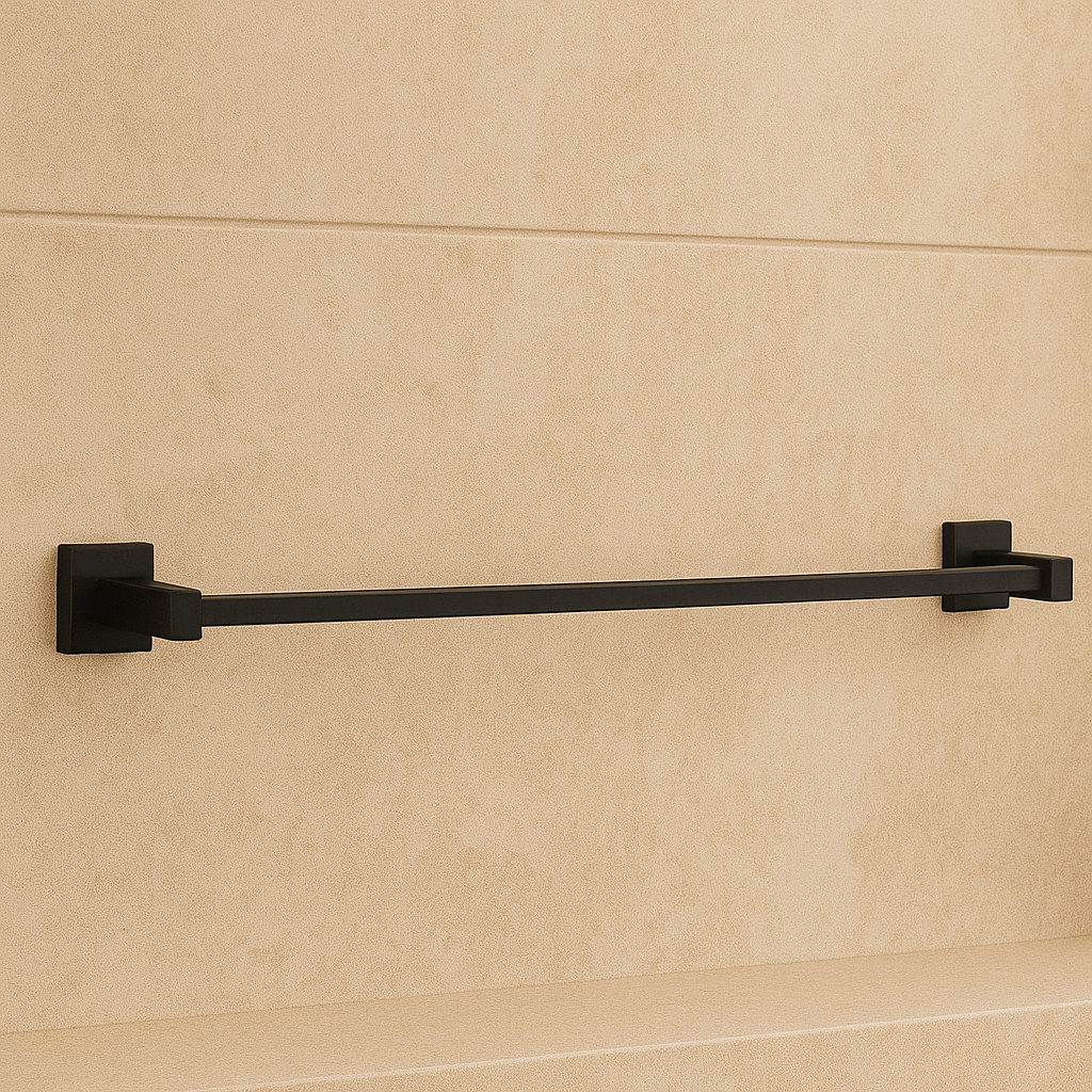 Onix Black Square Single Towel Rail