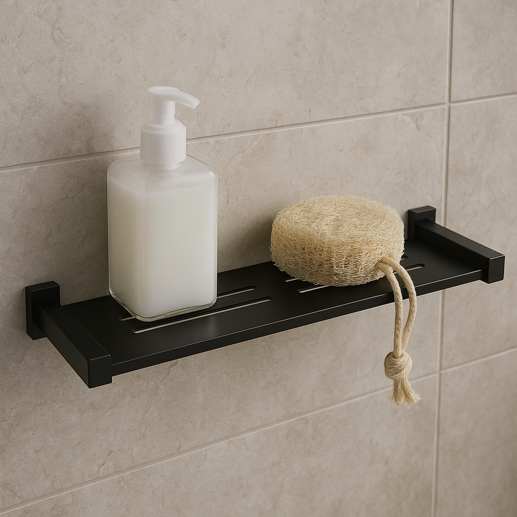 Onix Black Square Stainless Steel Shelf