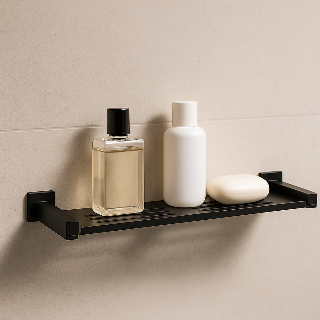 Onix Black Square Stainless Steel Shelf