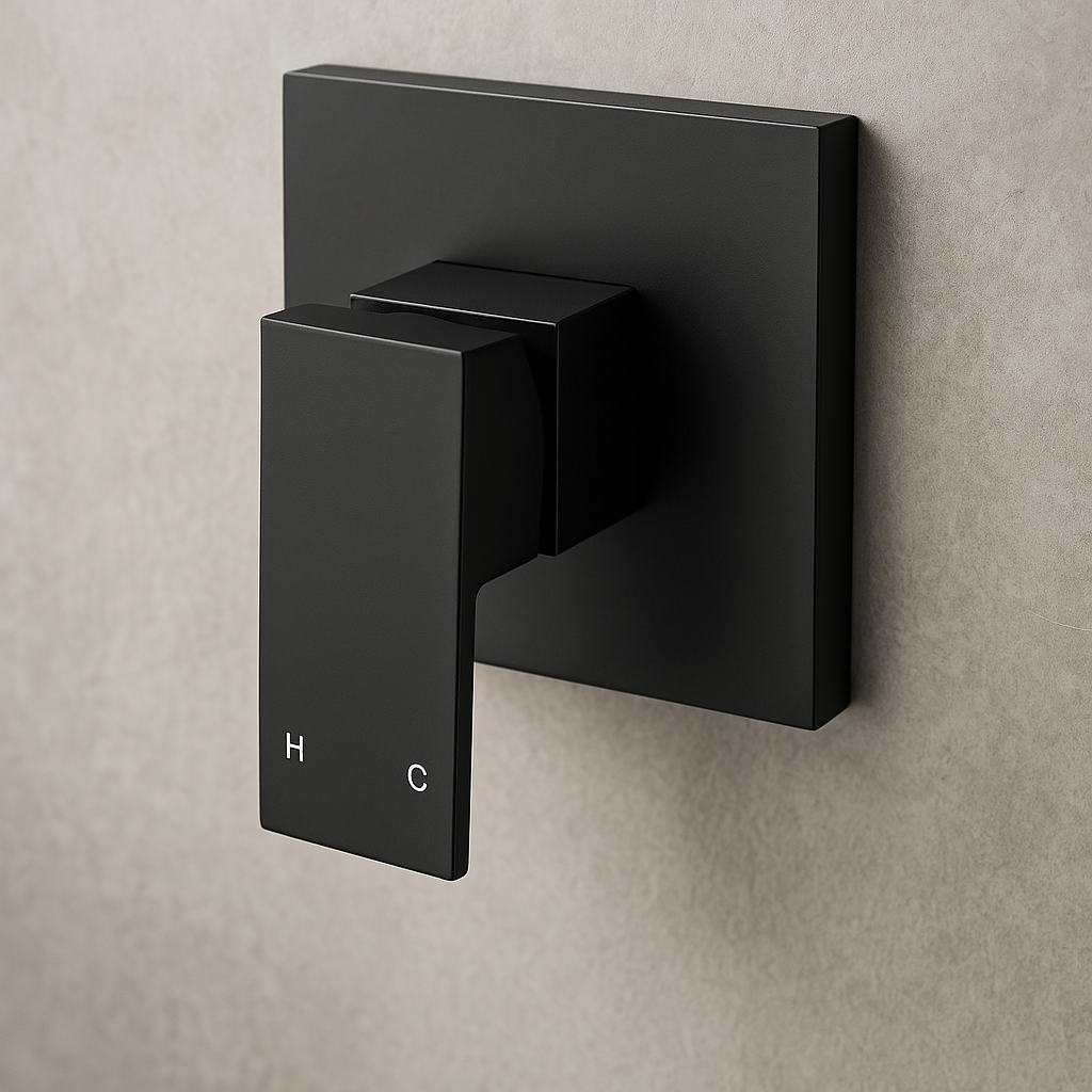 Onix Black Square Wall Mixer