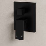 Black Square Wall Mixer Shower Diverter