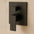 Onix Black Square Wall Mixer Shower Diverter