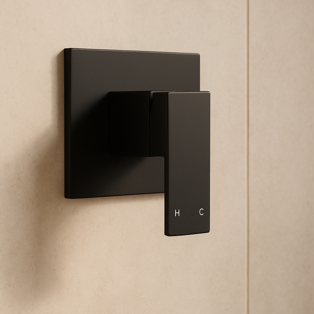 Onix Black Square Wall Mixer