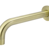 DGK-706 Brushed Gold Bath Spout – 200mm length with 60mm cover plate, providing smooth water flow for luxury bathroom setups.