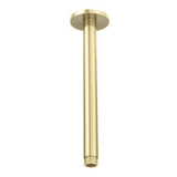 DGM-008 Brushed Gold Ceiling Arm – 300mm ceiling shower arm for luxury bathroom setups.