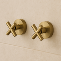 Marbella Brushed Gold Cross Handle Taps