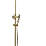DGB-305 Brushed Gold Dual Shower with Diverter – 200mm showerhead with solid brass rail for modern bathroom upgrades.