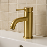Brushed Gold Round Basin Mixer