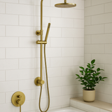 Marbella Brushed Gold Round Shower Unit
