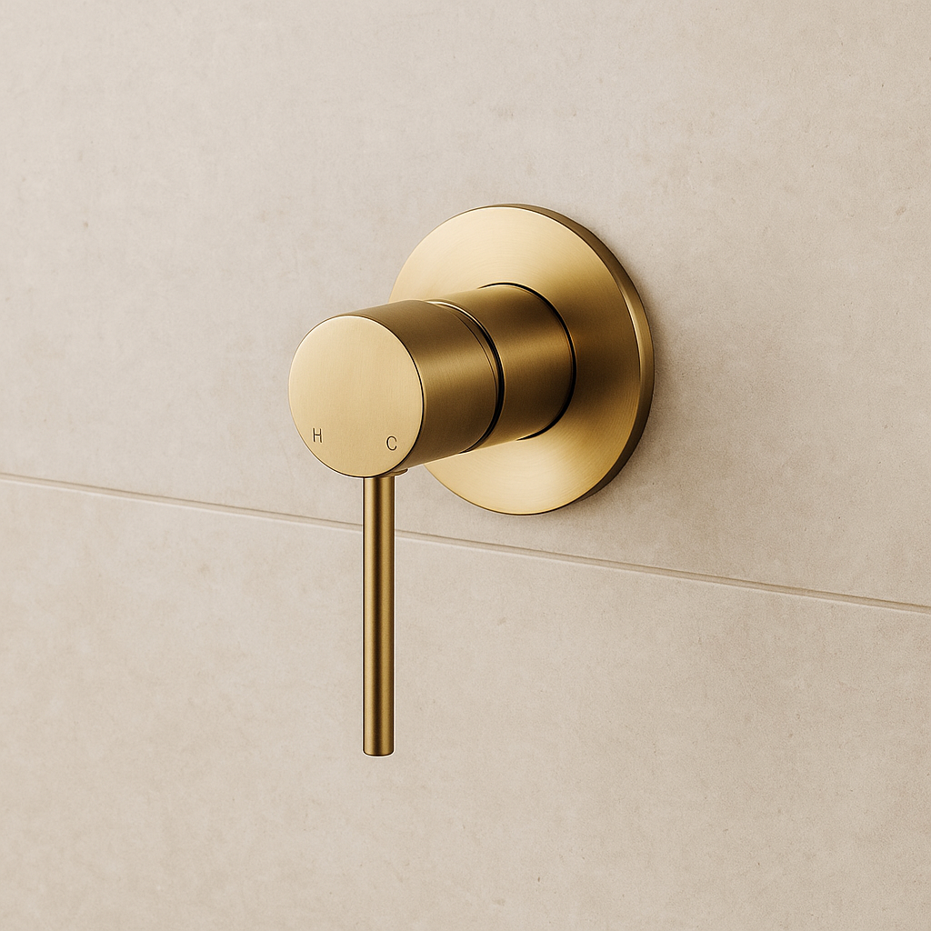 Marbella Brushed Gold Round Wall Mixer