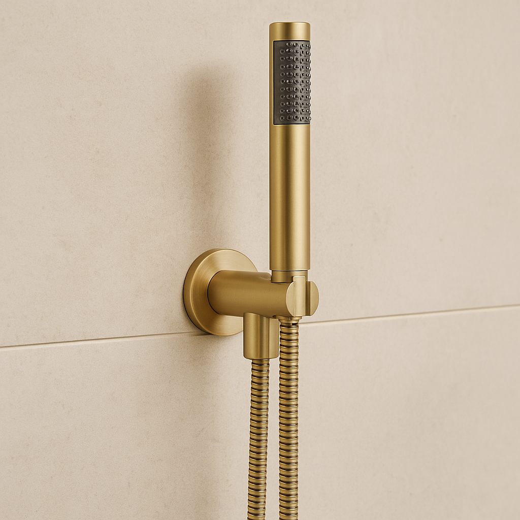 Marbella Brushed Gold Shower Handpiece on Bracket